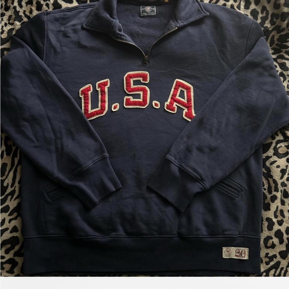 Ralph lauren olympic team Navy USA Half-Zip Sweater
